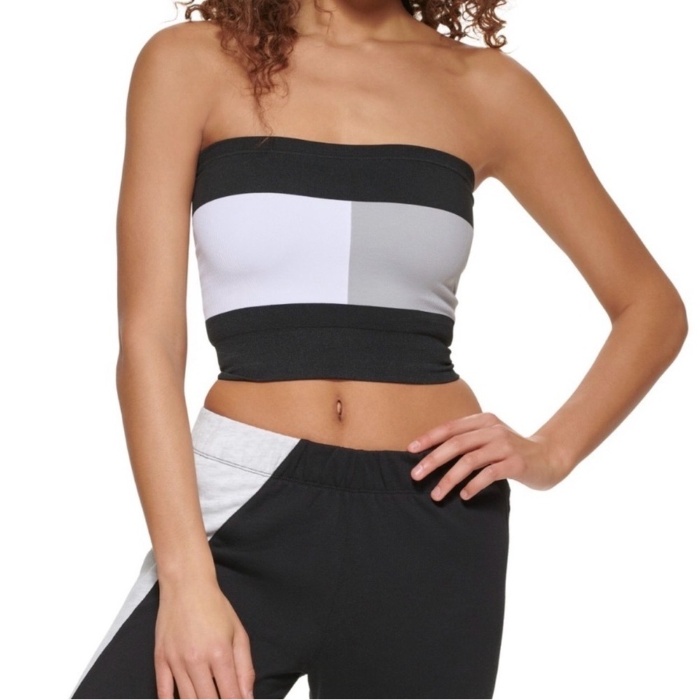NWT VTG Tommy Hilfiger Black and White Strapless Colorblock Tube Top